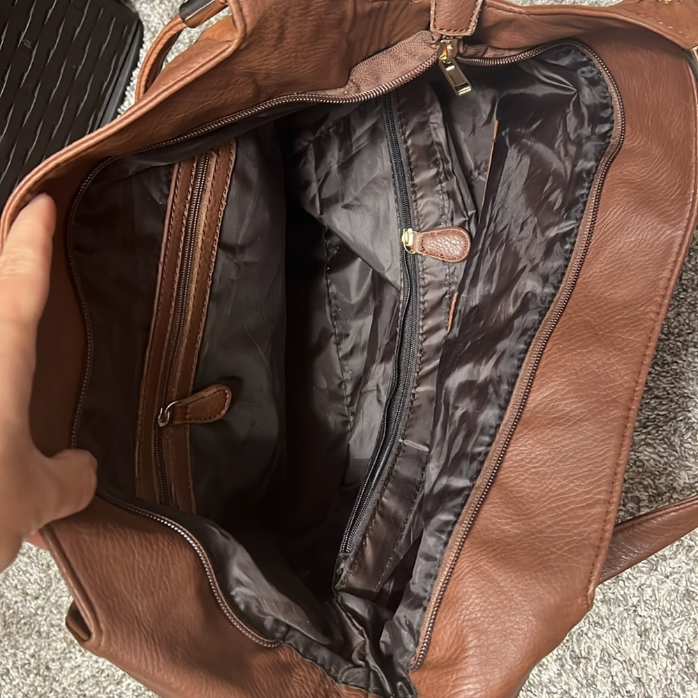Belle France NWT Frosted Shopper Tote in Chestnut - Picture 4 of 7